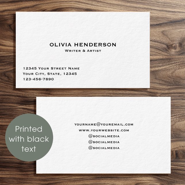 Classic & Elegant Professional Thick Luxury Black Business Card (Creator Uploaded)