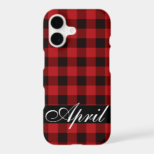 Classic elegant red and black plaid calligraphy
