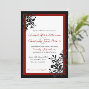 Classic Elegant Red Wedding Invitation