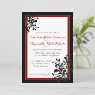 Classic Elegant Red Wedding Invitation