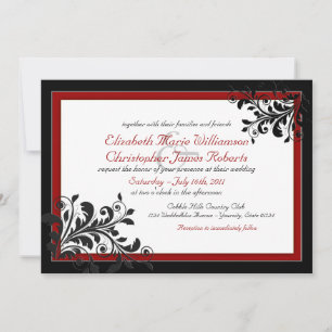 Classic Elegant Red Wedding Invitation