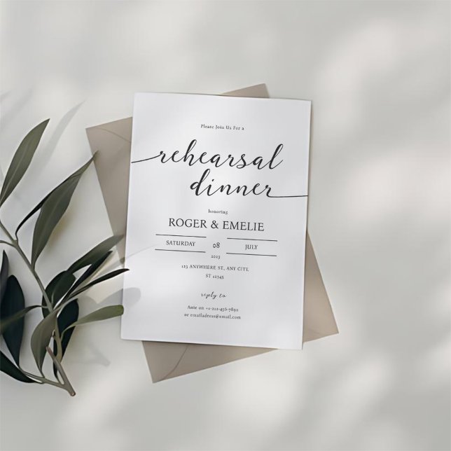 Classic Elegant Rehearsal Dinner Invitation (Creator Uploaded)
