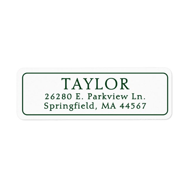Classic Elegant Return Address Label (Front)