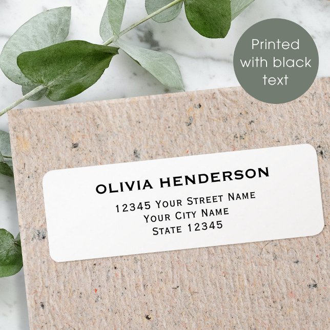 Classic & Elegant Return Black Address Label (Creator Uploaded)