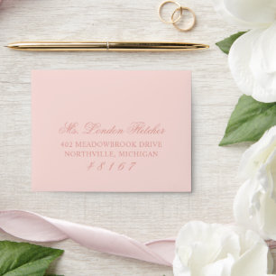 Classic Elegant Rose Gold Blush Wedding Envelope