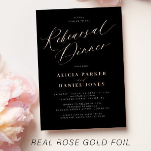 Classic elegant rose gold foil rehearsal dinner