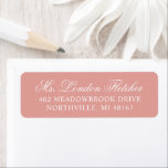 Classic Elegant Rose Gold Wedding Return Address<br><div class="desc">Formal rose gold wedding return address labels design features beautiful typography that combines a traditional flourished calligraphy script with classic block lettering on a clean white background. Includes a decorative scroll design accent. The custom text can be personalised with your return address. Please shop our Classic Elegant Rose Gold Wedding...</div>