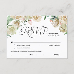 Classic Elegant RSVP, Response, reply Cards