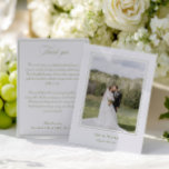 Classic Elegant Sage Green Wedding Photo Thank You Card<br><div class="desc">Send heartfelt thanks with this timeless wedding thank you card, featuring your favourite photo, classic serif typography, and refined sage green accents. Designed for modern couples with a love for simplicity and elegance, it perfectly complements outdoor, garden, or neutral-toned weddings. Fully editable — personalise the names, date, and message on...</div>