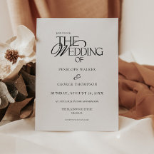 Classic Elegant Script Black & White Wedding
