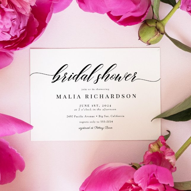 Classic Elegant Script Bridal Shower Invitation (Creator Uploaded)