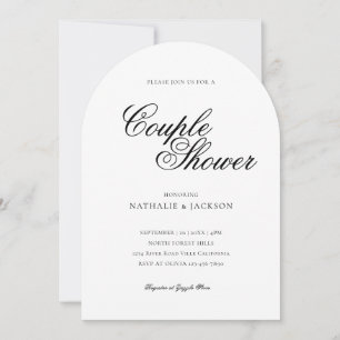 Classic Elegant Script Couple Shower Invitation