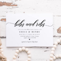 Classic Elegant Script Couples BBQ Baby Shower