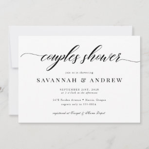 Classic Elegant Script Couples Bridal Shower Invitation