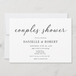 Classic Elegant Script Couples Bridal Shower Invitation