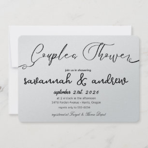 Classic Elegant Script Couples Shower Invitation