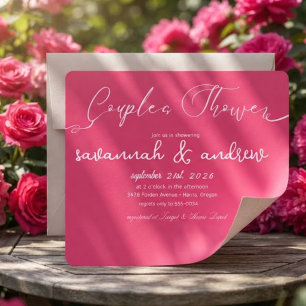 Classic Elegant Script Couples Shower Invitation