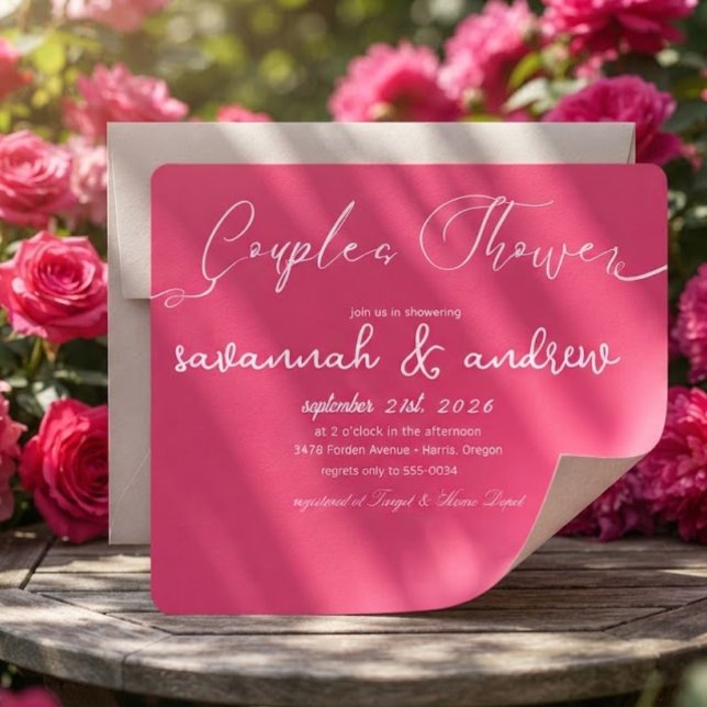 Classic Elegant Script Couples Shower Invitation (Creator Uploaded)