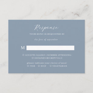 Classic Elegant Script Dusty Blue Wedding Rsvp Enclosure Card