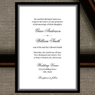 Classic Elegant Script Families Wedding Invitation