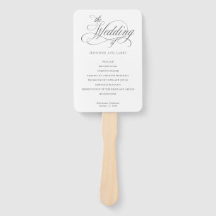 Classic Elegant Script Flourishes Wedding Hand Fan