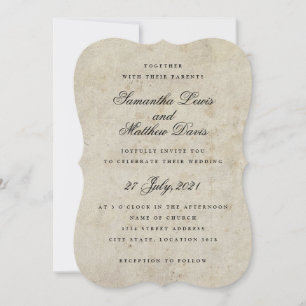 Classic Elegant Script Vintage Formal Wedding Invitation