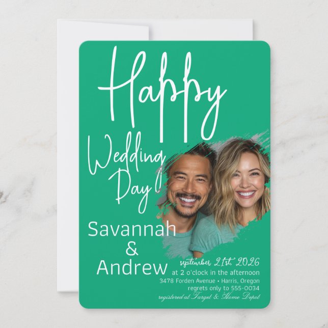 Classic Elegant Script wedding Invitation (Front)