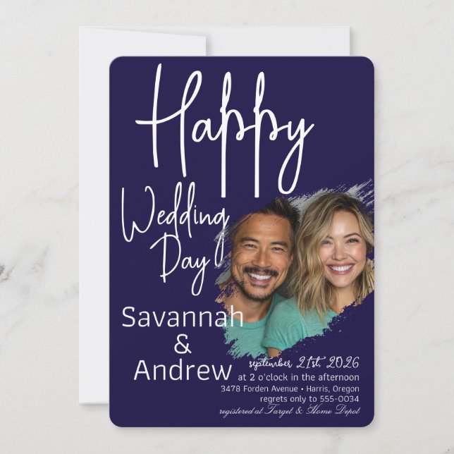 Classic Elegant Script wedding Invitation (Front)