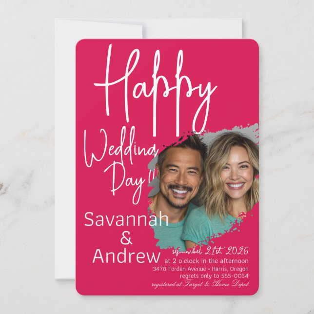 Classic Elegant Script wedding Invitation (Front)