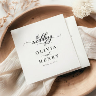 Classic Elegant Script Wedding Napkin