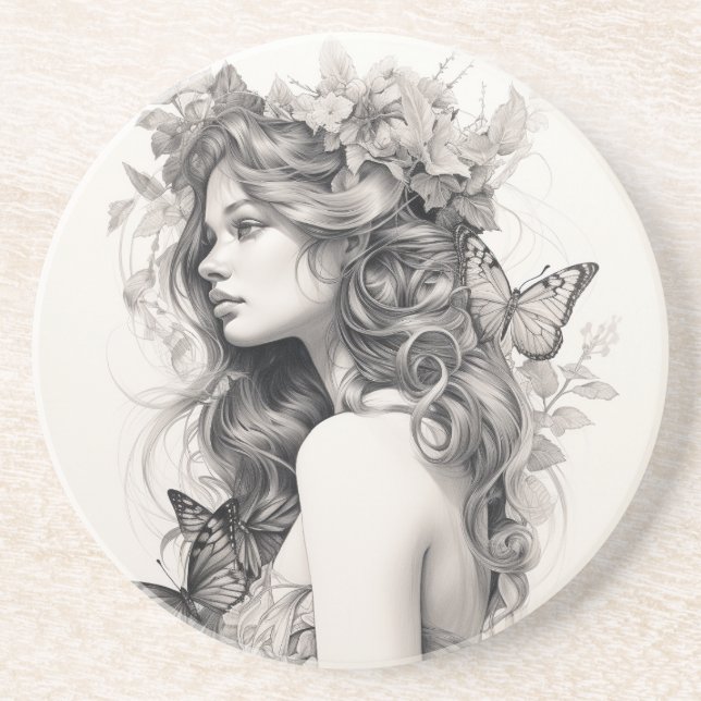 Classic Elegant Script Wedding Rehearsal Dinner Coaster (Front)