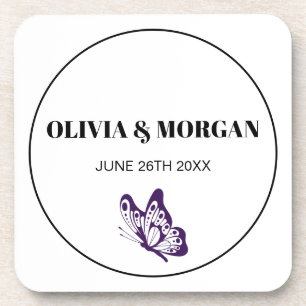 Classic Elegant Script Wedding Rehearsal Paper Coaster