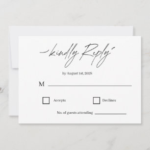 Classic Elegant Script Wedding RSVP Card