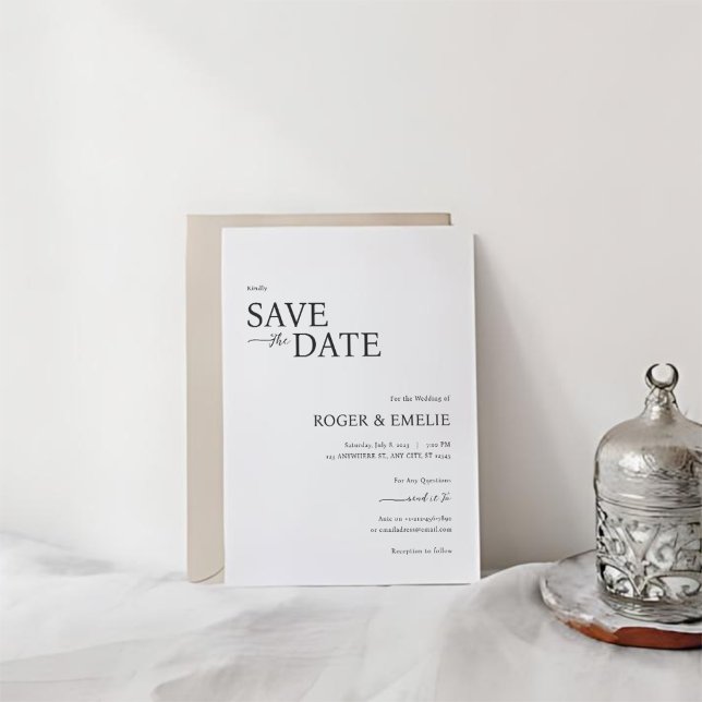Classic Elegant Script Wedding Save the Date Card (Creator Uploaded)