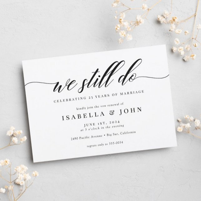 Classic Elegant Script Wedding Vow Renewal Invitation (Creator Uploaded)