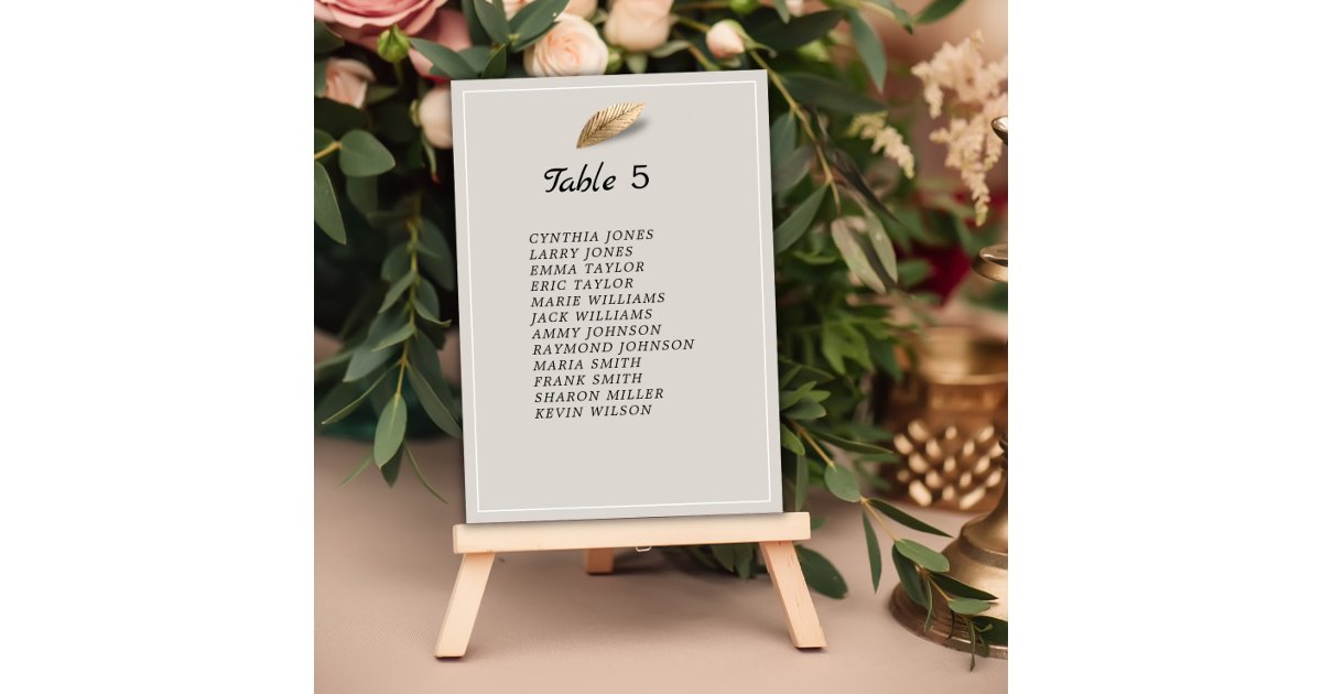 Classic & Elegant Seating Chart Card | Zazzle