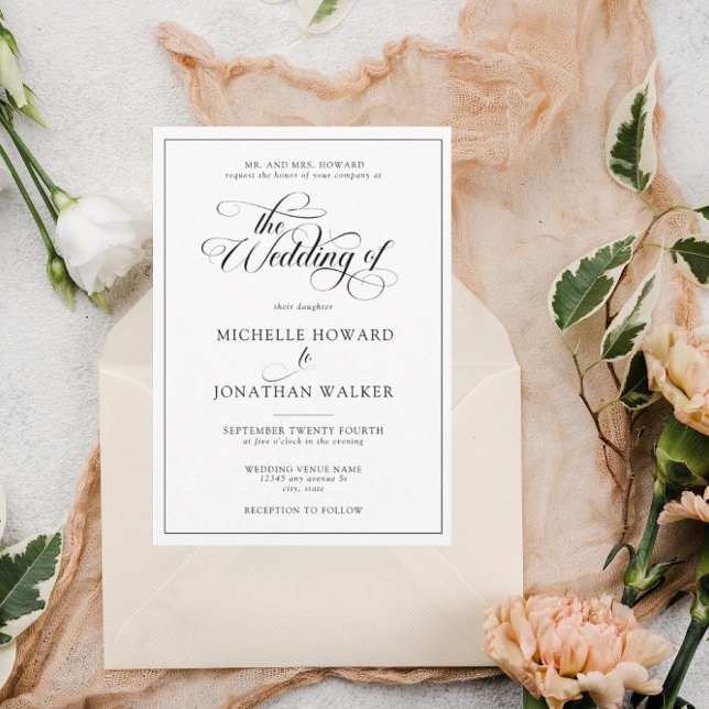 Classic Elegant Simple Formal Wedding Invitation (Creator Uploaded)