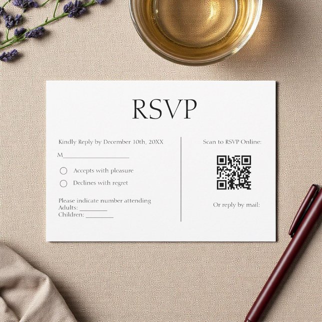 Classic Elegant Simple Modern Minimalist RSVP Card (Creator Uploaded)