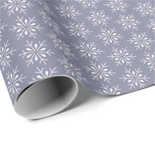 Classic Elegant Snowflake Blue Christmas Holiday Wrapping Paper
