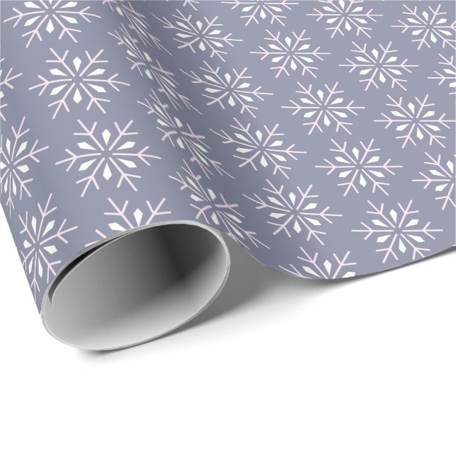 Classic Elegant Snowflake Blue Christmas Holiday Wrapping Paper (Roll Corner)