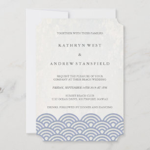 Classic Elegant Soft Purple + White Beach Wedding Invitation