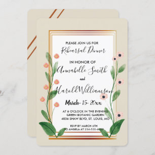 Classic & Elegant Sophisticated Rehearsal Dinner Invitation