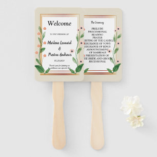 Classic & Elegant Sophisticated   Wedding Program Hand Fan
