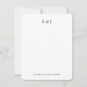 Classic Elegant Stylish Ampersand Couple Initials Card