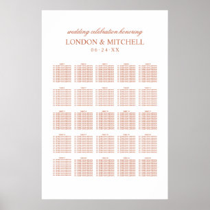 Classic Elegant Terracotta Orange Wedding Monogram Poster
