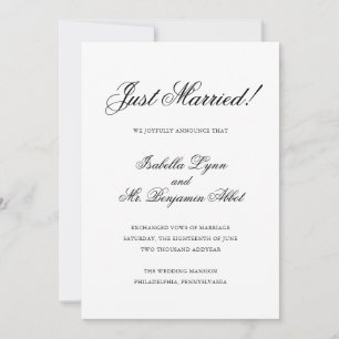 Classic Elegant Traditional Formal Wedding Announcement