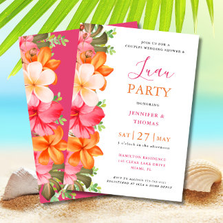 Classic Elegant Tropical Couples Bridal Shower Invitation