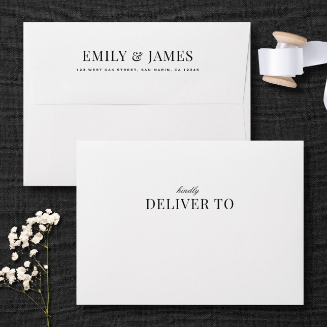 Classic Elegant Typography Return Address Wedding Envelope (Creator Uploaded)