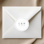 Classic Elegant Typography Wedding Monogram Classic Round Sticker<br><div class="desc">Custom-designed wedding stickers featuring classic and elegant wedding monogram design.</div>