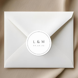 Classic Elegant Typography Wedding Monogram Classic Round Sticker